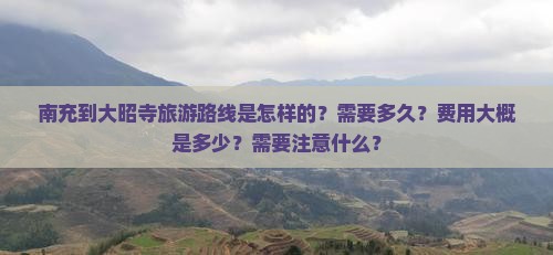 南充到大昭寺旅游路线是怎样的？需要多久？费用大概是多少？需要注意什么？