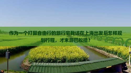 作为一个打算自由行的旅行宅我该在上海出发后怎样规划行程，才末游巴松措？