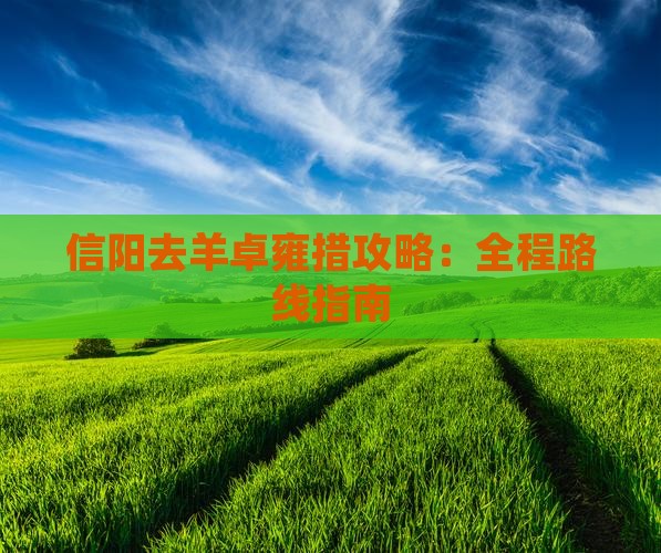 信阳去羊卓雍措攻略：全程路线指南