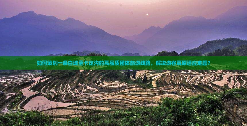 如何策划一条白城至卡定沟的高品质团体旅游线路，解决游客高原适应难题？