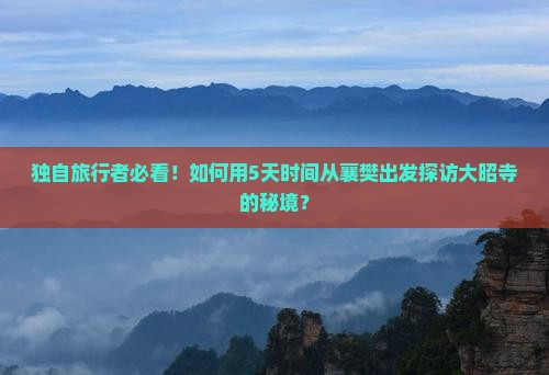 独自旅行者必看！如何用5天时间从襄樊出发探访大昭寺的秘境？