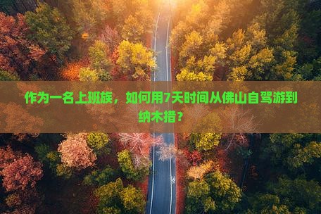 作为一名上班族，如何用7天时间从佛山自驾游到纳木措？