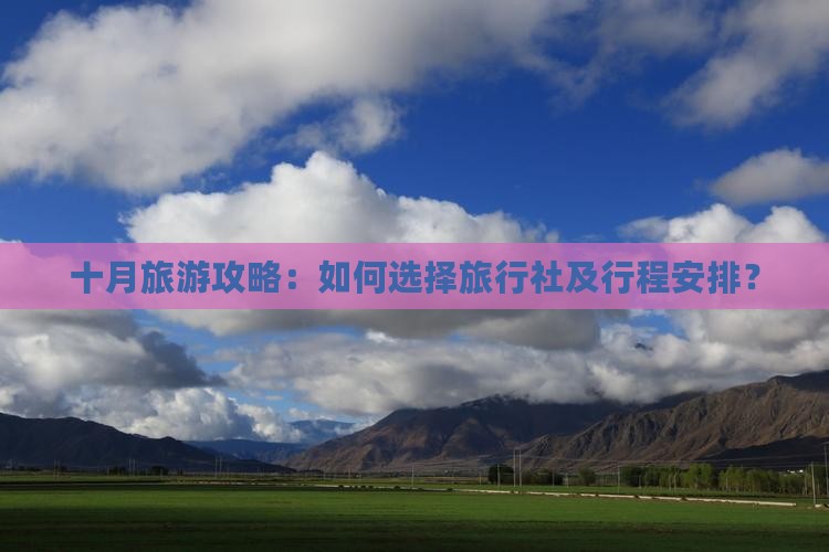 十月旅游攻略：如何选择旅行社及行程安排？