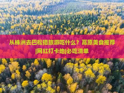 从株洲去巴松措旅游吃什么？高原美食推荐|网红打卡地|必吃清单