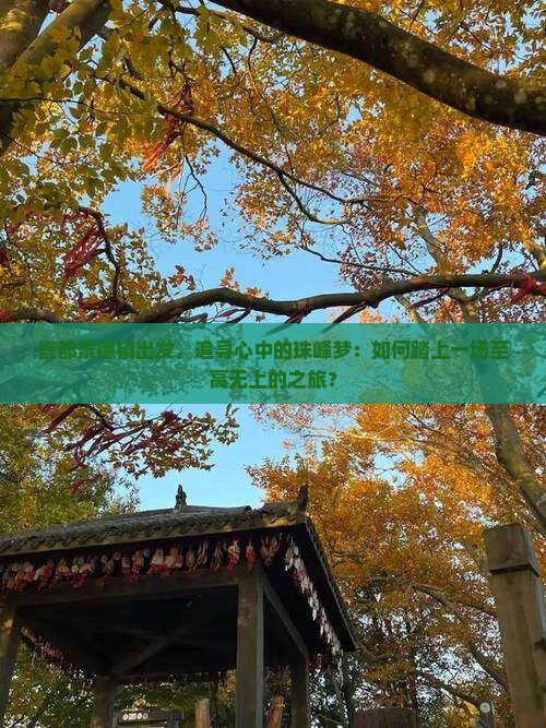 瓷都景德镇出发，追寻心中的珠峰梦：如何踏上一场至高无上的之旅？
