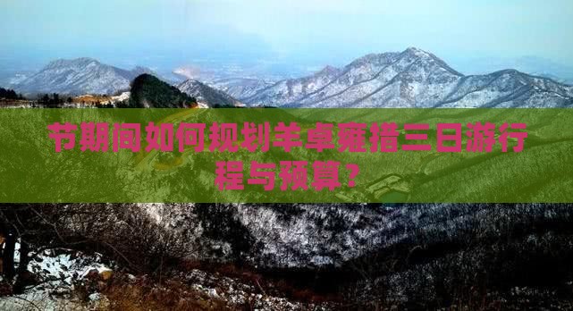 节期间如何规划羊卓雍措三日游行程与预算？