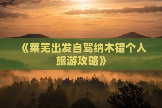 《莱芜出发自驾纳木错个人旅游攻略》