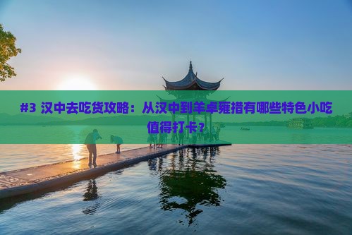 #3 汉中去吃货攻略:从汉中到羊卓雍措有哪些特色小吃值得打卡? #3 汉中去吃货攻略:从汉中到羊卓雍措有哪些特色小吃值得打卡?