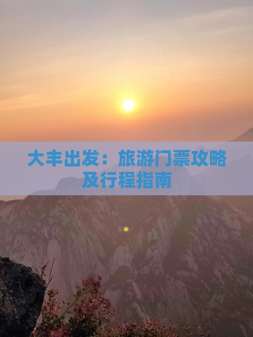 大丰出发：旅游门票攻略及行程指南