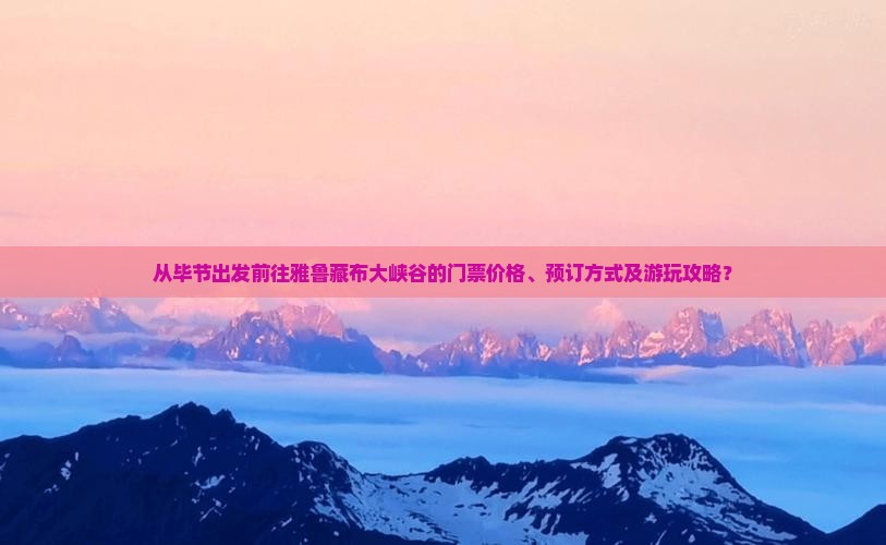 从毕节出发前往雅鲁藏布大峡谷的门票价格、预订方式及游玩攻略？