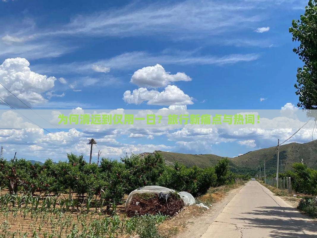 为何清远到仅用一日？旅行新痛点与热词！