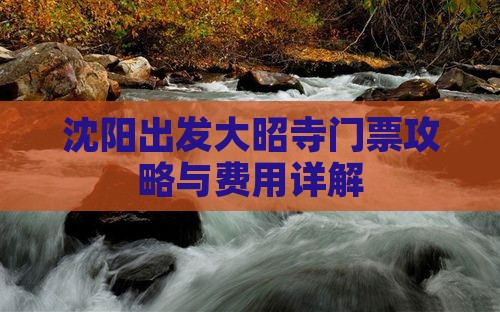 沈阳出发大昭寺门票攻略与费用详解