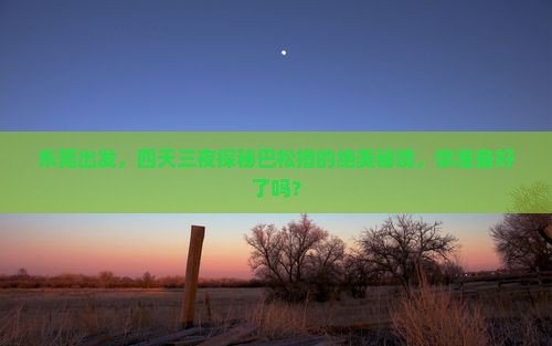 东莞出发，四天三夜探秘巴松措的绝美秘境，你准备好了吗？