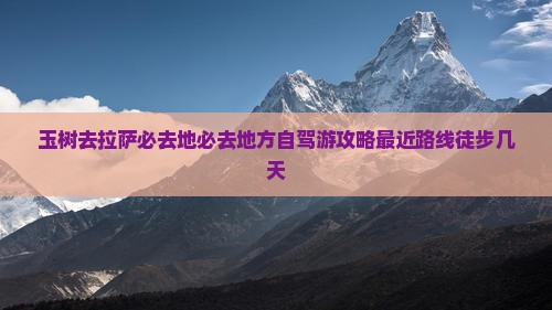 玉树去西藏拉萨必去地