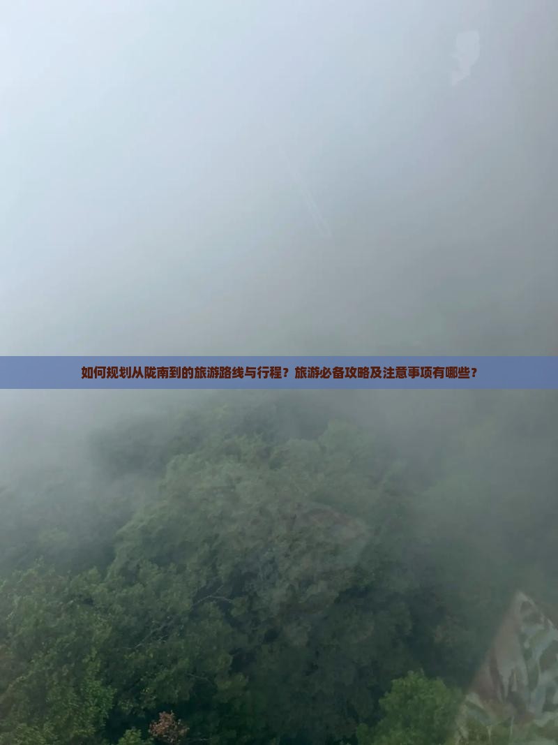 如何规划从陇南到的旅游路线与行程？旅游必备攻略及注意事项有哪些？