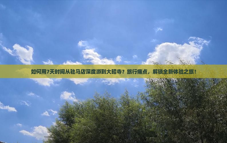如何用7天时间从驻马店深度游到大昭寺？旅行痛点，解锁全新体验之旅！