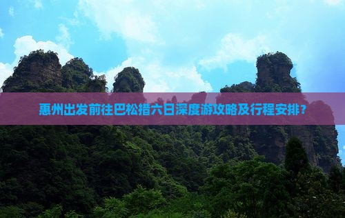 惠州出发前往巴松措六日深度游攻略及行程安排？
