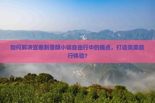 如何解决宜春到鲁朗小镇自由行中的痛点，打造完美旅行体验？