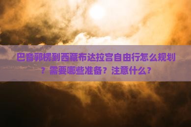 巴音郭楞到西藏布达拉宫自由行