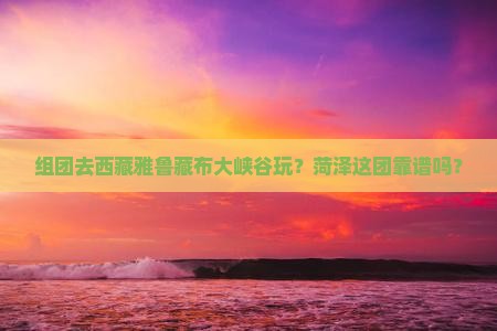 菏泽到西藏雅鲁藏布大峡谷团体旅游