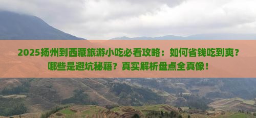 扬州到西藏旅游小吃
