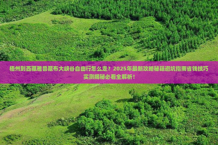 梧州到西藏雅鲁藏布大峡谷自由行