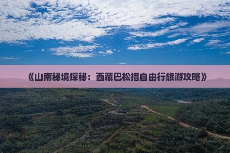 山南去西藏巴松措自由行