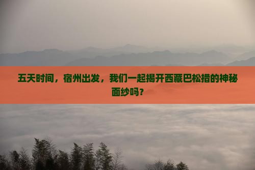 宿州到西藏巴松措五日游
