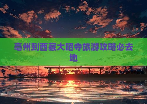 亳州去西藏大昭寺必去地