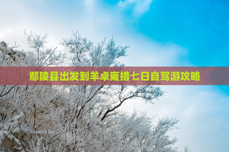 鄢陵县出发到羊卓雍措七日自驾游攻略