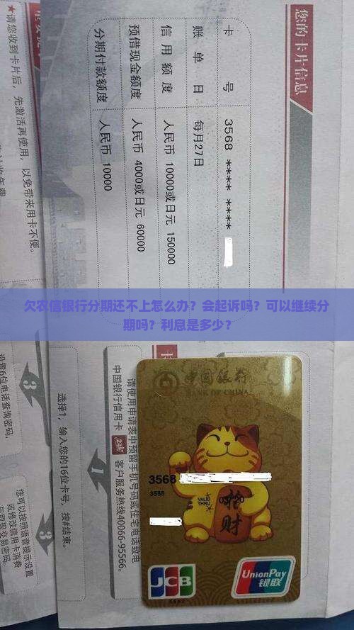 欠农信银行分期还不上怎么办？会起诉吗？可以继续分期吗？利息是多少？