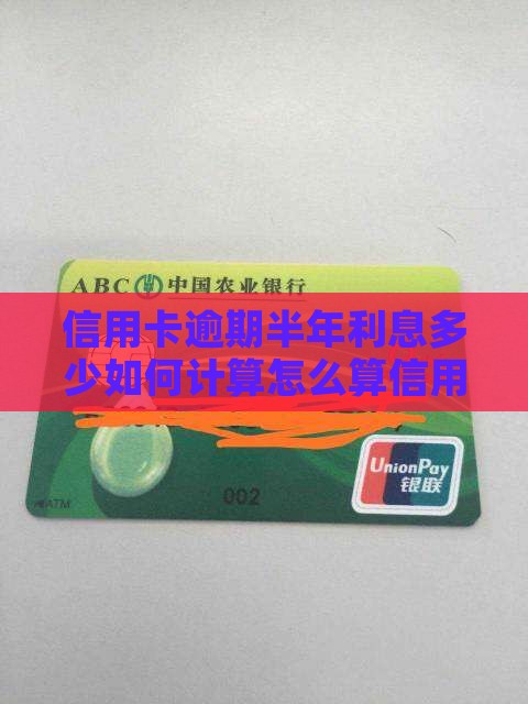 信用卡逾期半年利息多少如何计算怎么算信用