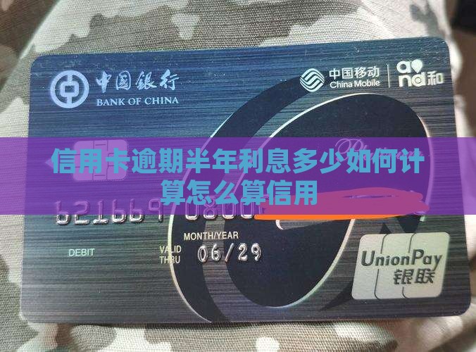 信用卡逾期半年利息多少如何计算怎么算信用