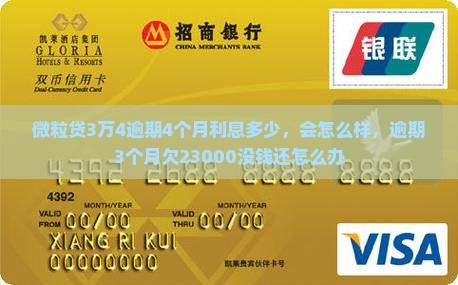 微粒贷3万4逾期4个月利息多少，会怎么样，逾期3个月欠23000没钱还怎么办