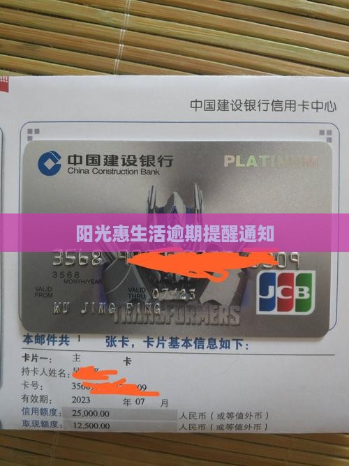 阳光惠生活逾期提醒通知