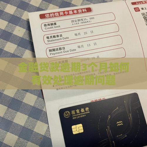 金融贷款逾期3个月如何有效处理逾期问题