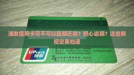 浦发信用卡可不可以延期还款