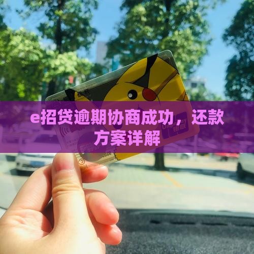 e招贷逾期协商成功的解决方案
