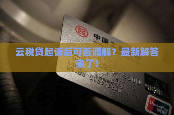 云税贷起诉后可否调解