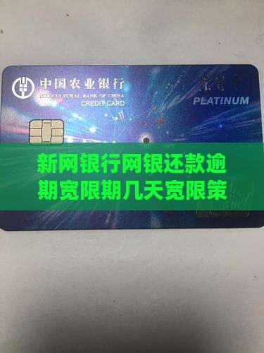 新网银行网银还款逾期宽限期几天宽限策略