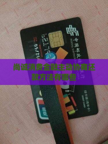 尚诚消费金融主动协商还款方法有哪些