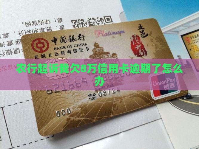 农行起诉我欠8万信用卡逾期了怎么办