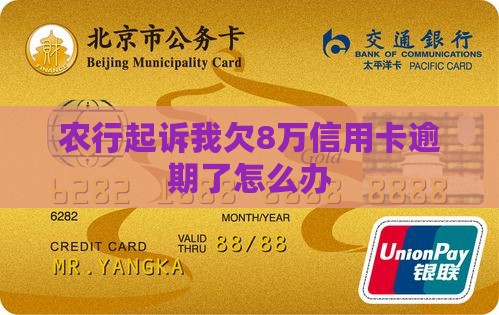 农行起诉我欠8万信用卡逾期了怎么办
