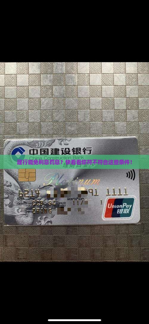 建设银行给减免利息和罚息吗需要什么条件