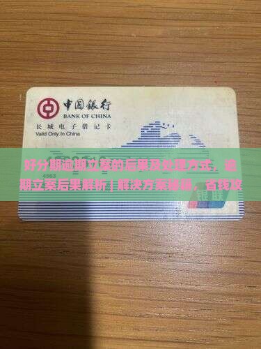 好分期逾期立案的后果及处理方式