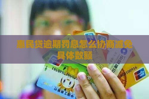惠民贷逾期罚息怎么协商减免具体数额