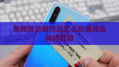 惠民贷逾期罚息怎么协商减免具体数额