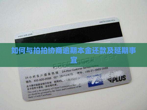 如何与拍拍协商逾期本金还款及延期事宜