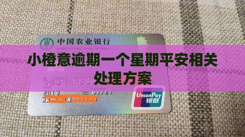 小橙意逾期一个星期平安相关处理方案