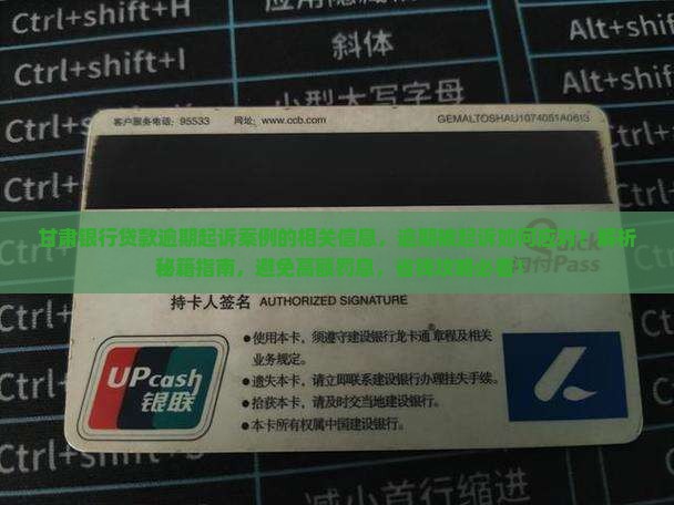 甘肃银行贷款逾期起诉案例的相关信息